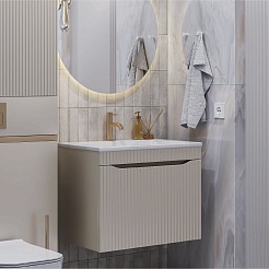 Velvex Тумба с раковиной Alba 700-0-1 подвесная тирамису – фотография-15